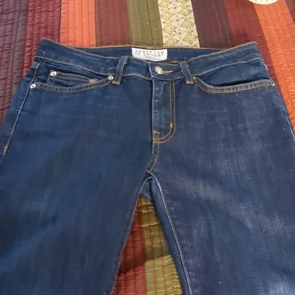 DEREK LAM*  Crosby 10 'Devi' mid rise authentic skinny jean medium wash 15" flat - Picture 9 of 11